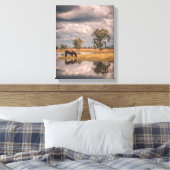 Stormy Sky Horse Pond Reflection Art Canvas Afdruk (Insitu (Slaapkamer))