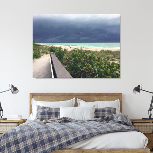 Stormy Sky over Aqua Zee Canvas Afdruk (Insitu (Slaapkamer))