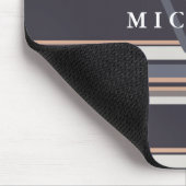 Stormy Stripes Aangepaste naam & Monogram Muismat (Hoek)