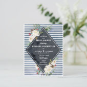 Stormy Stripes en Witte Waterverf Rozen Briefkaart (Staand voorkant)