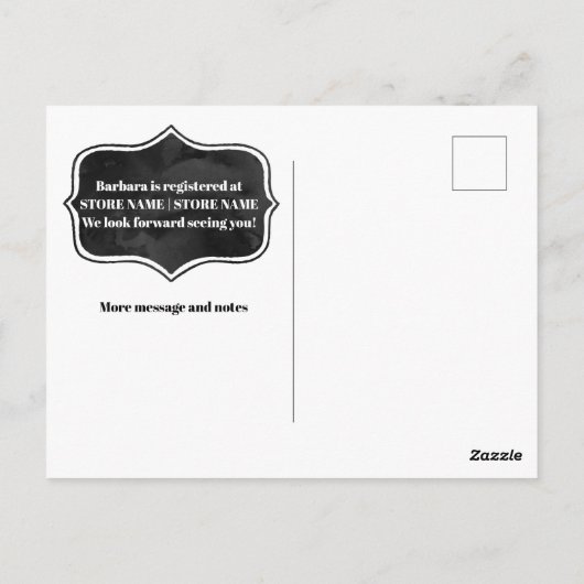 Stormy Stripes en Witte Waterverf Rozen Briefkaart (Achterkant)