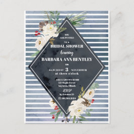 Stormy Stripes en Witte Waterverf Rozen Briefkaart