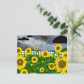 Stormy Sunflower met White Picket Fence Briefkaart (Staand voorkant)