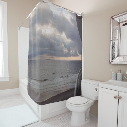 Stormy Sunrise over de oceaan Douchegordijn (In situ)