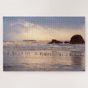 Stormy Sunset aan de kust van Washington Legpuzzel