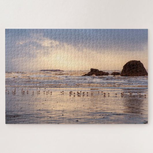 Stormy Sunset aan de kust van Washington Legpuzzel (Horizontaal)