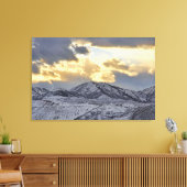 Stormy Sunset over Snow Capped Mountains Canvas Afdruk (Insitu (Woonkamer))