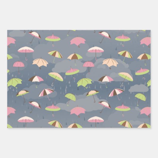 Stormy Umbrellas Inpakpapier Vel (Voorkant)