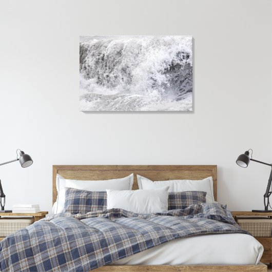 Stormy Wave Crashing Canvas Afdruk (Insitu (Slaapkamer))