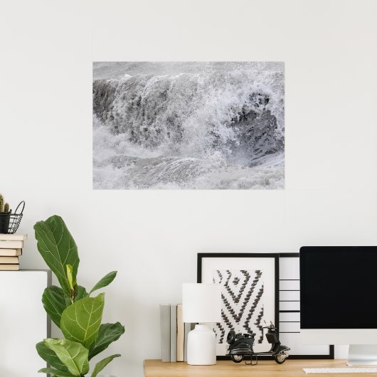 Stormy Wave Crashing Poster (Thuiskantoor)