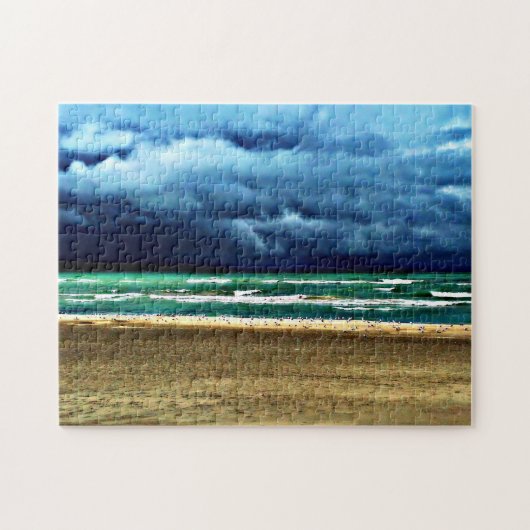 Stormy Weather Beach Scene Puzzle Legpuzzel (Horizontaal)
