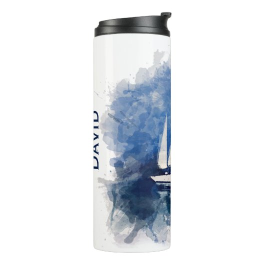 Stormy Weather Sail Boat Thermal Tumbler Thermosbeker (Gedraaid links)