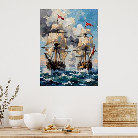 Stormy Zee Battle Poster (Keuken)