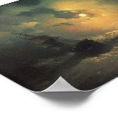 Stormy-Zee bij 's nachts schilderen Poster (Hoek)