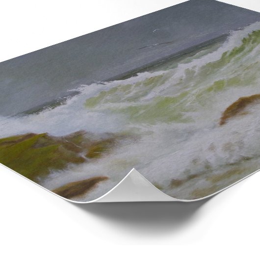 Stormy Zee en Rocks. Poster (Hoek)
