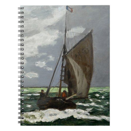 Stormy Zee Franse zeilboot schilderen Notitieboek (Voorkant)