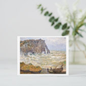 Stormy Zee in É tretat | Monet | Briefkaart (Staand voorkant)