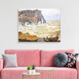 Stormy Zee in É tretat | Monet | Canvas Afdruk