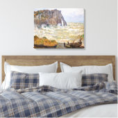 Stormy Zee in É tretat | Monet | Canvas Afdruk (Insitu (Slaapkamer))