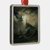 Stormy zee met vuurtoren metalen ornament (Rechts)