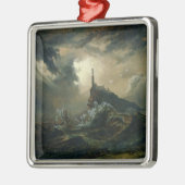 Stormy zee met vuurtoren metalen ornament (Links)