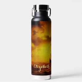 Stormy Zee Natuur Vintage Fine Art Monogramed Waterfles