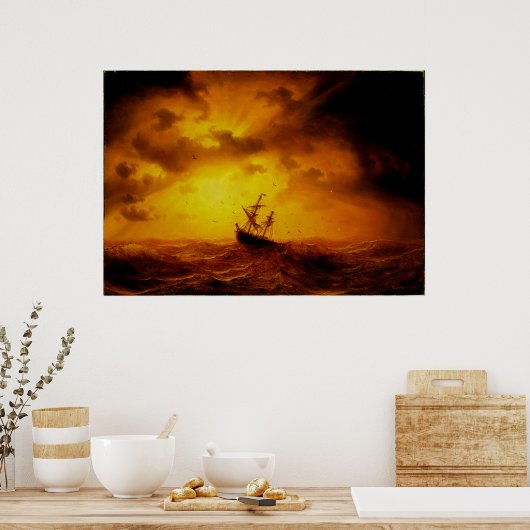 Stormy Zee Old Masterpart Natuur  Fine Art Poster (Keuken)