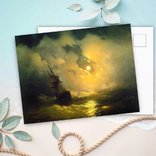 Stormy zee 's nachts, Aivazovsky Briefkaart