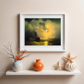 Stormy zee 's nachts, Aivazovsky Foto Afdruk