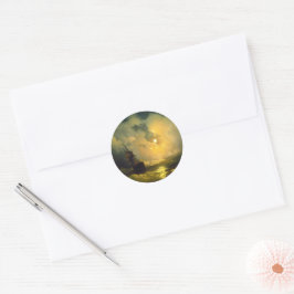 Stormy zee 's nachts, Aivazovsky Ronde Sticker