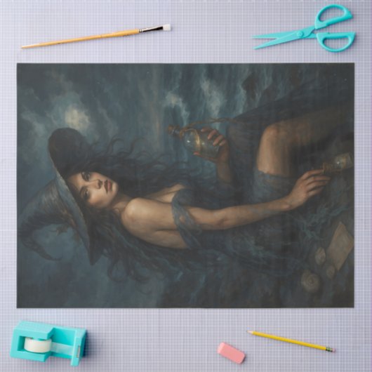 Stormy Zee Witch met Potion Dark Decoupage Tissuepapier (Craft)