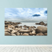 Stormy Zeeen Premium Wrapped Triptych Canvas (Insitu (Houten vloer))
