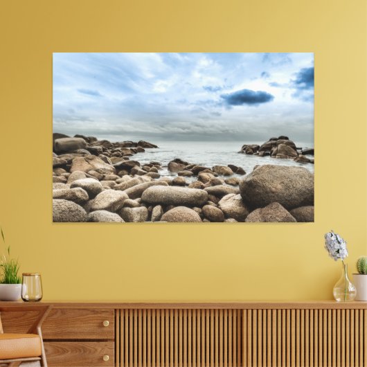 Stormy Zeeen Premium Wrapped Triptych Canvas (Insitu (Woonkamer))