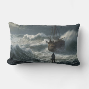 Stormy Zeeen Ship - Loop op Water Kussen