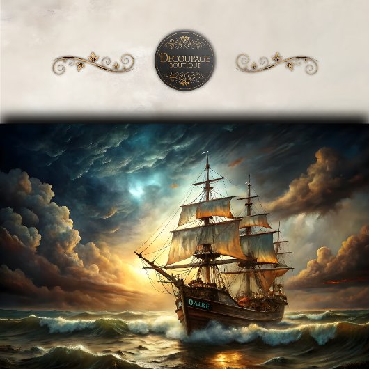 Stormy Zeeen Tall Ship Decoupage Tissuepapier