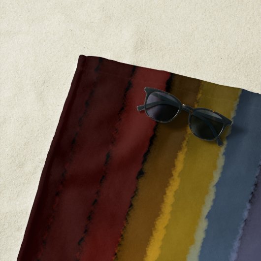 Stormy zoute Waterverf Pop van kleur Abstracte kun Strandlaken (In situ)