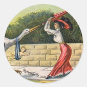 "Stortaanval" Ronde Sticker (zonder kinderen) (Voorkant)