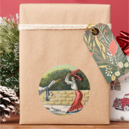 "Stortaanval" Ronde Sticker (zonder kinderen)