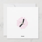 Stortel en roze bloemen Welkom in Baby shower Feestdagenkaart (Achterkant)