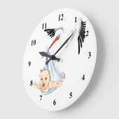 Storting Carrying Baby - Cartoon Drawing Sweet Fun Grote Klok (Hoek)