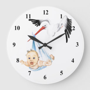 Storting Carrying Baby - Cartoon Drawing Sweet Fun Grote Klok