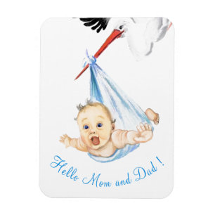 Storting Carrying Baby - Cartoon Drawing Sweet Fun Magneet