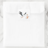 Storting met een Baby die eerst wordt geselfie Vierkante Sticker (Tas)