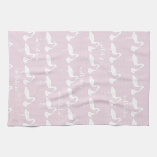 Stortpatroonroze keukenhanddoek (Horizontaal)