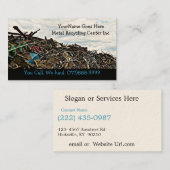 Stortplaats voor metaalrecycleer of opslagplaats visitekaartje (Voorkant / Achterkant)