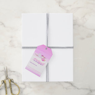 Stortroze baby shower toont cadeaus labels cadeaulabel