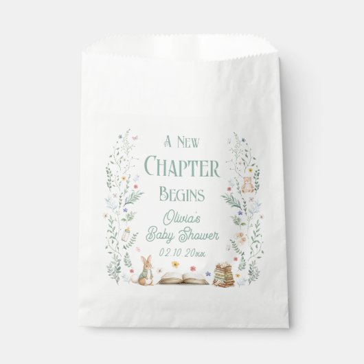 Story Book A New Chapter Baby Shower Bedankzakje (Voorkant)