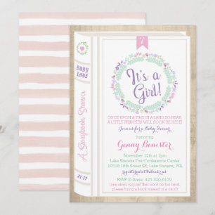 Story Book Baby shower Invitation Kaart