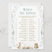 Story Book Baby Shower Would She Rather Game Card Kaart (Voorkant)