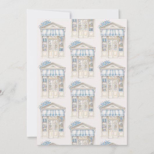 Story Book Blue Bookstore Library Bridal Shower Kaart (Achterkant)